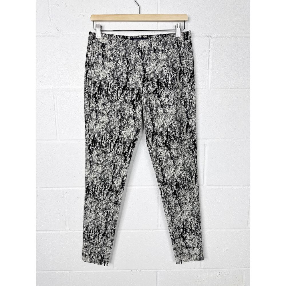 French Connection Abstract Print Skinny Pants Womens Size 6 Black White